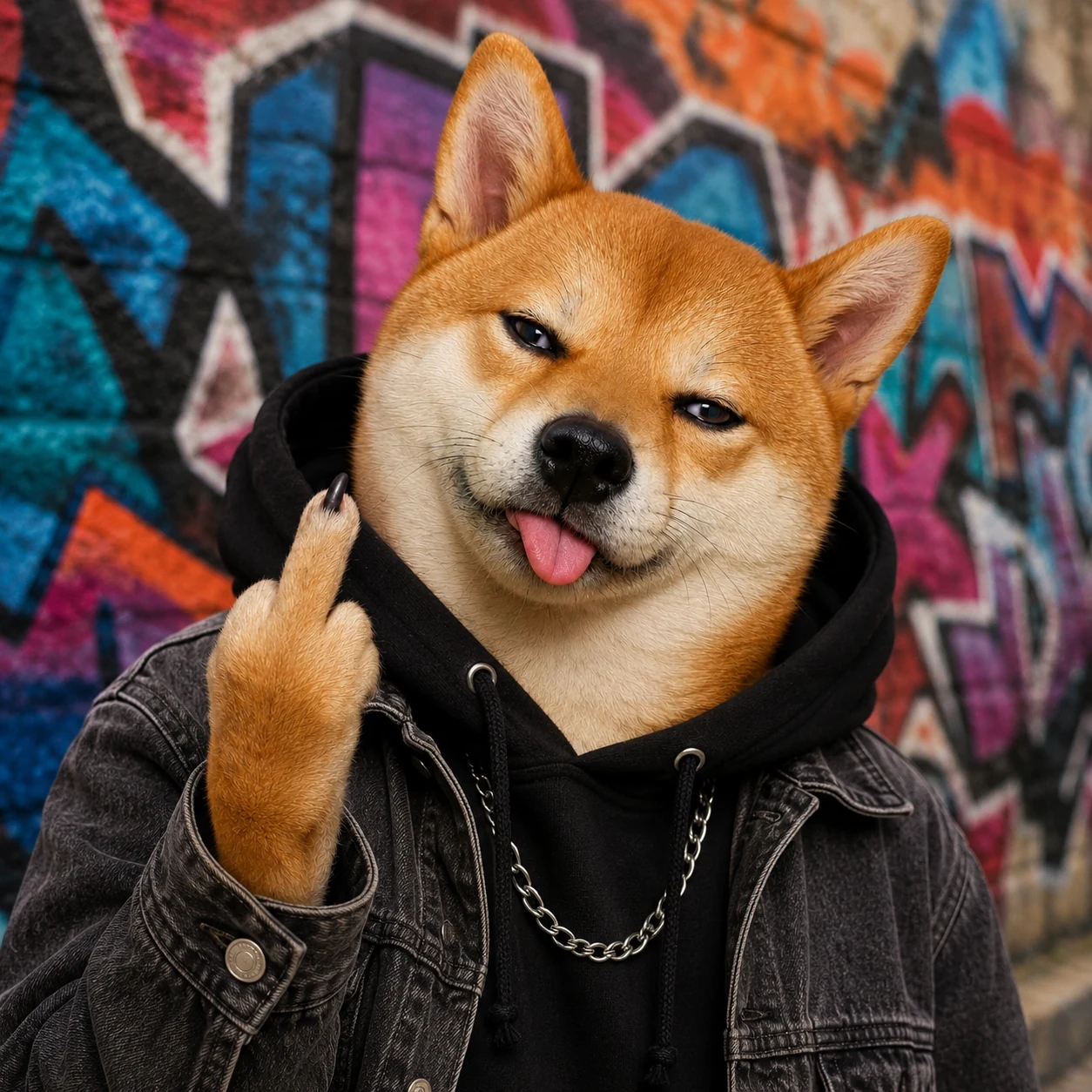 Sassy Shiba in streetwear