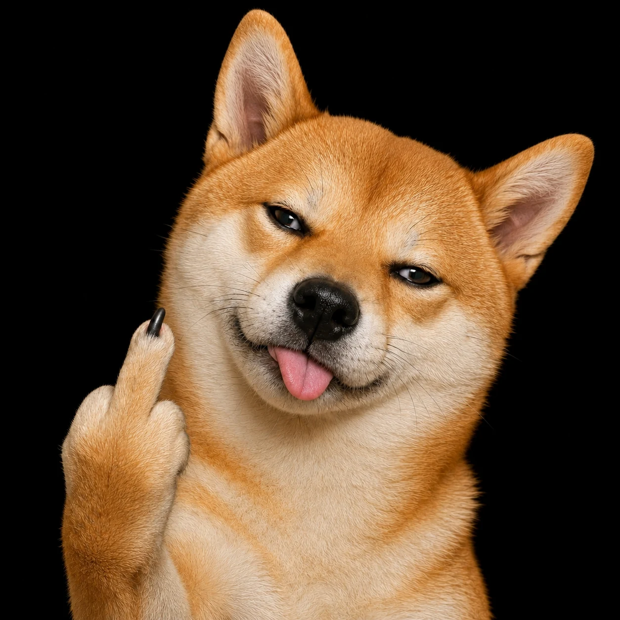Sassy Shiba on a black background